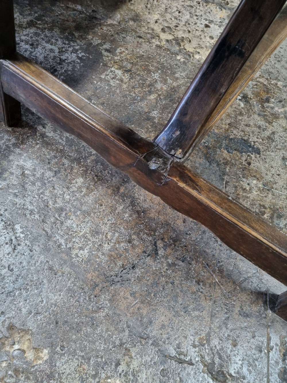 L18THC/E19THC OAK AND ELM FARMHOUSE TABLE 1 PIECE TOP View IV