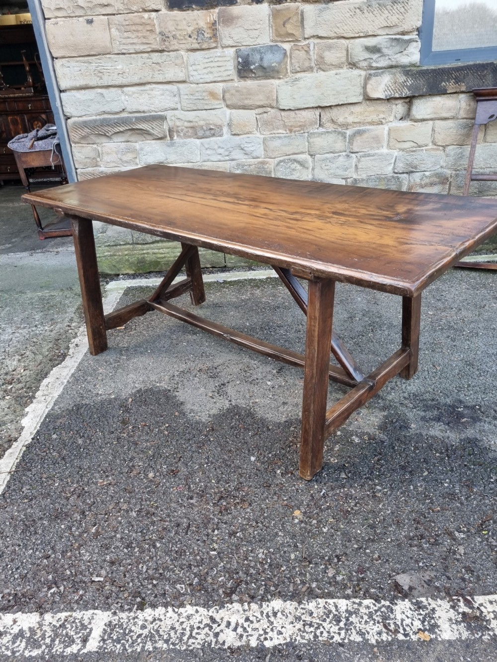 L18THC/E19THC OAK AND ELM FARMHOUSE TABLE 1 PIECE TOP View VI