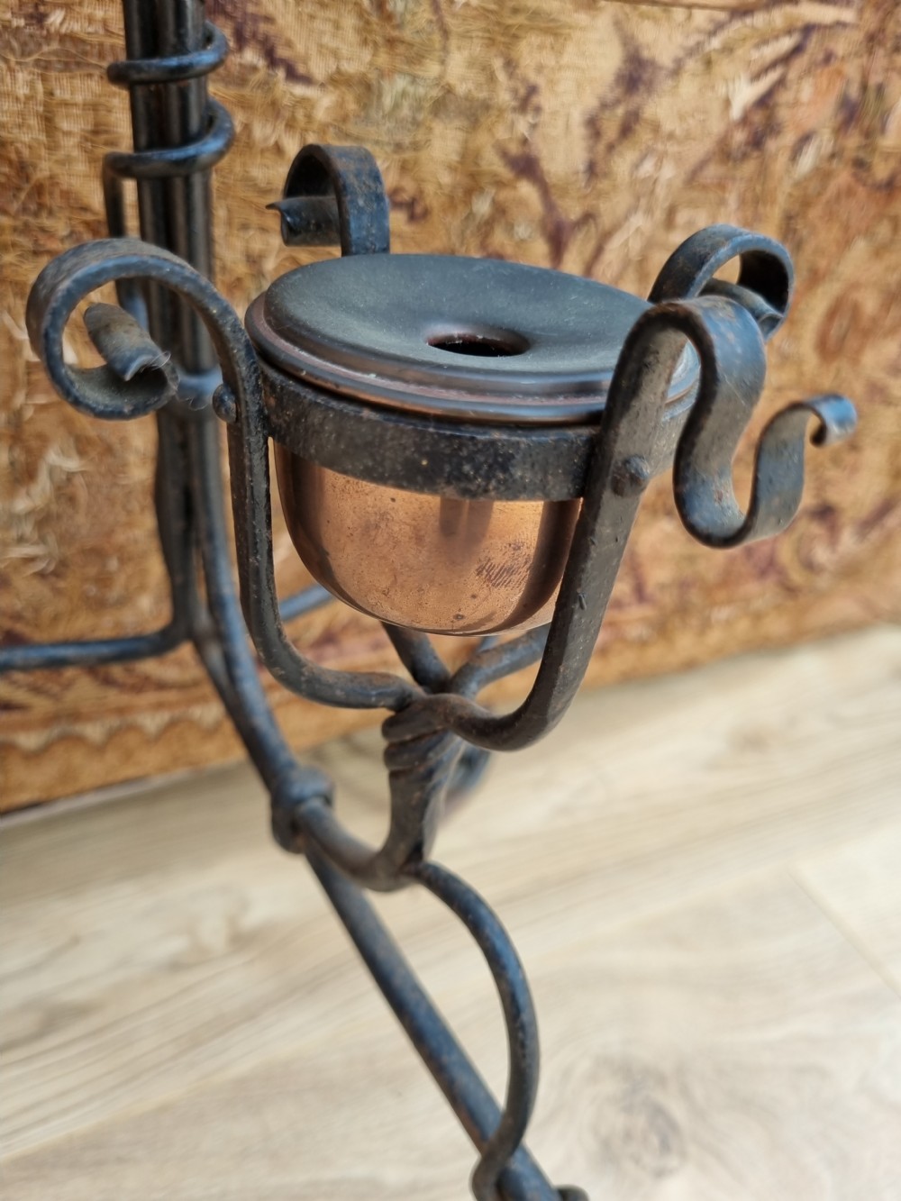 ARTS AND CRAFTS BENHAM AND FROUD  COPPER KETTLE ON STAND  View II