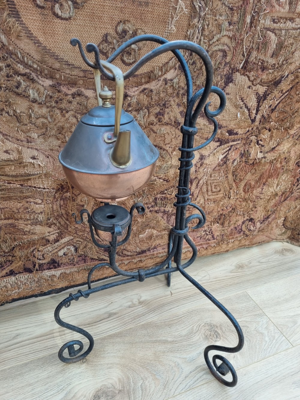 ARTS AND CRAFTS BENHAM AND FROUD  COPPER KETTLE ON STAND  View VI