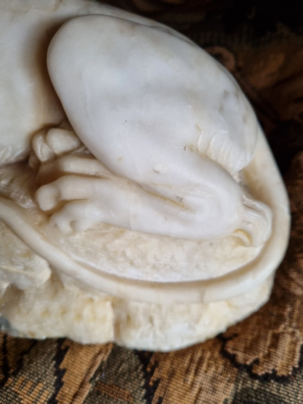 A 19THC CARVED MODEL OF THE LION OF LUCERNE  IN ALABASTER  View IV