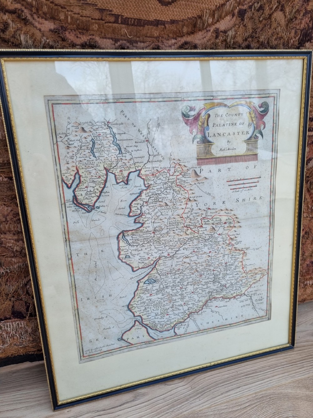 A GENUINE L17THC/E18THC MAP OF THE COUNTY PALATINE OF LANCASTER
BY ROBERT MORDEN