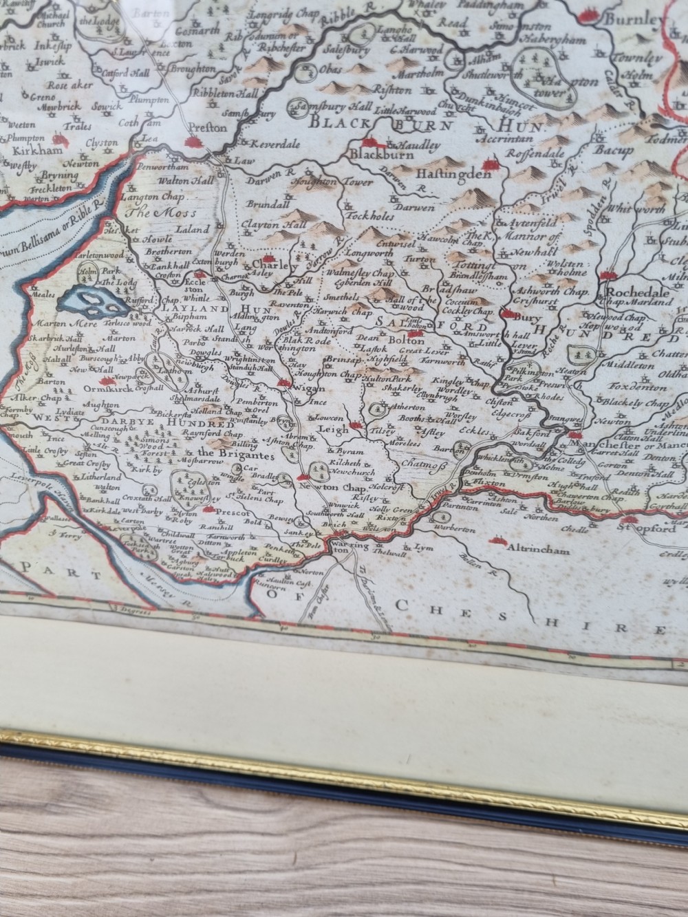 A GENUINE L17THC/E18THC MAP OF THE COUNTY PALATINE OF LANCASTER
BY ROBERT MORDEN View IV