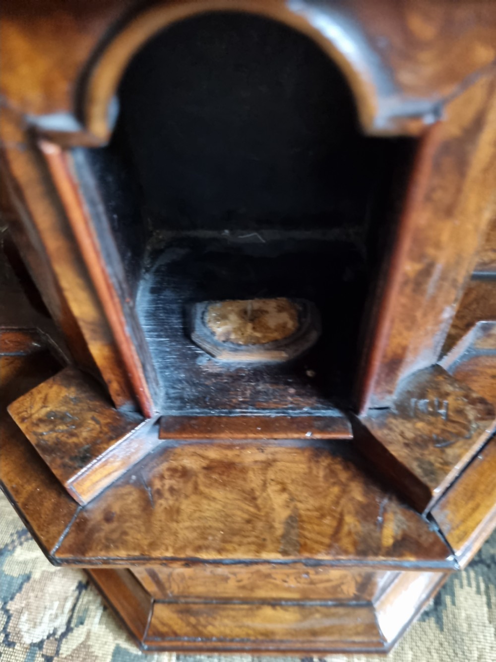 LATE 17THC/E18THC INLAID ITALIAN WALNUT RELIC HOLDER/TABERNACLE  View VI
