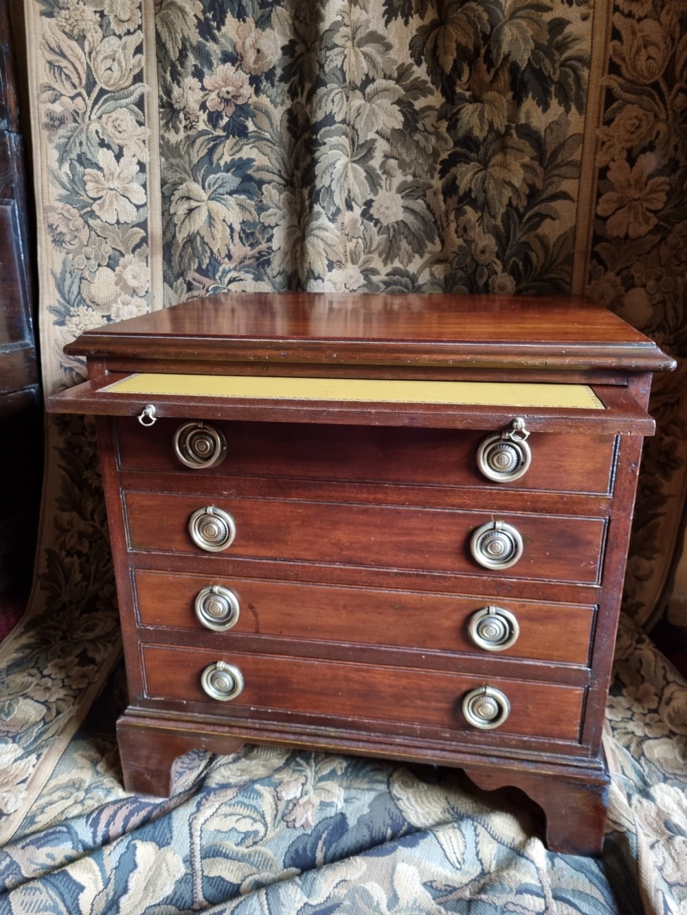  SMALL ANTIQUE MAHOGANY CHEST WITH A SLIDE  View II