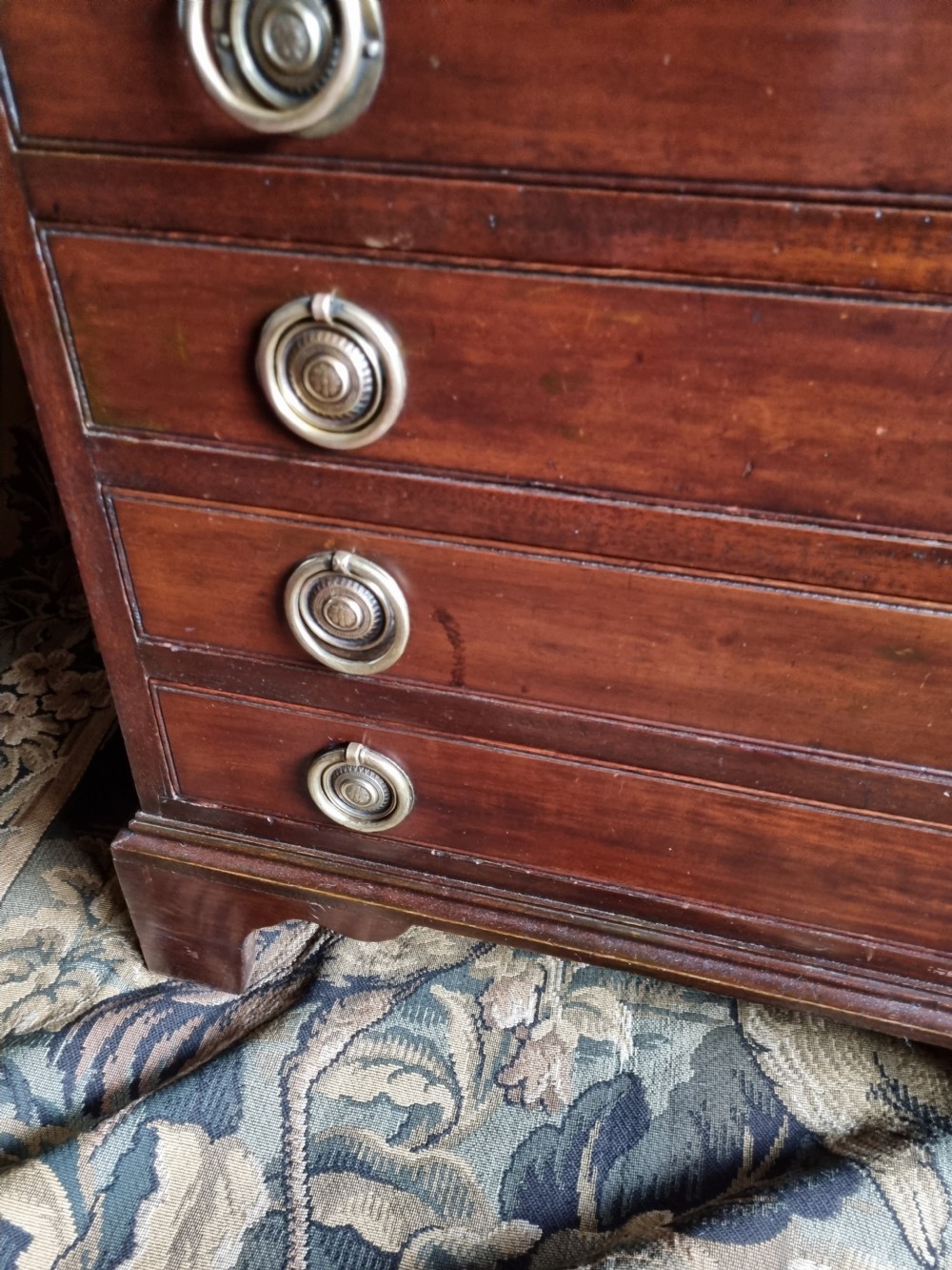 SMALL ANTIQUE MAHOGANY CHEST WITH A SLIDE  View III