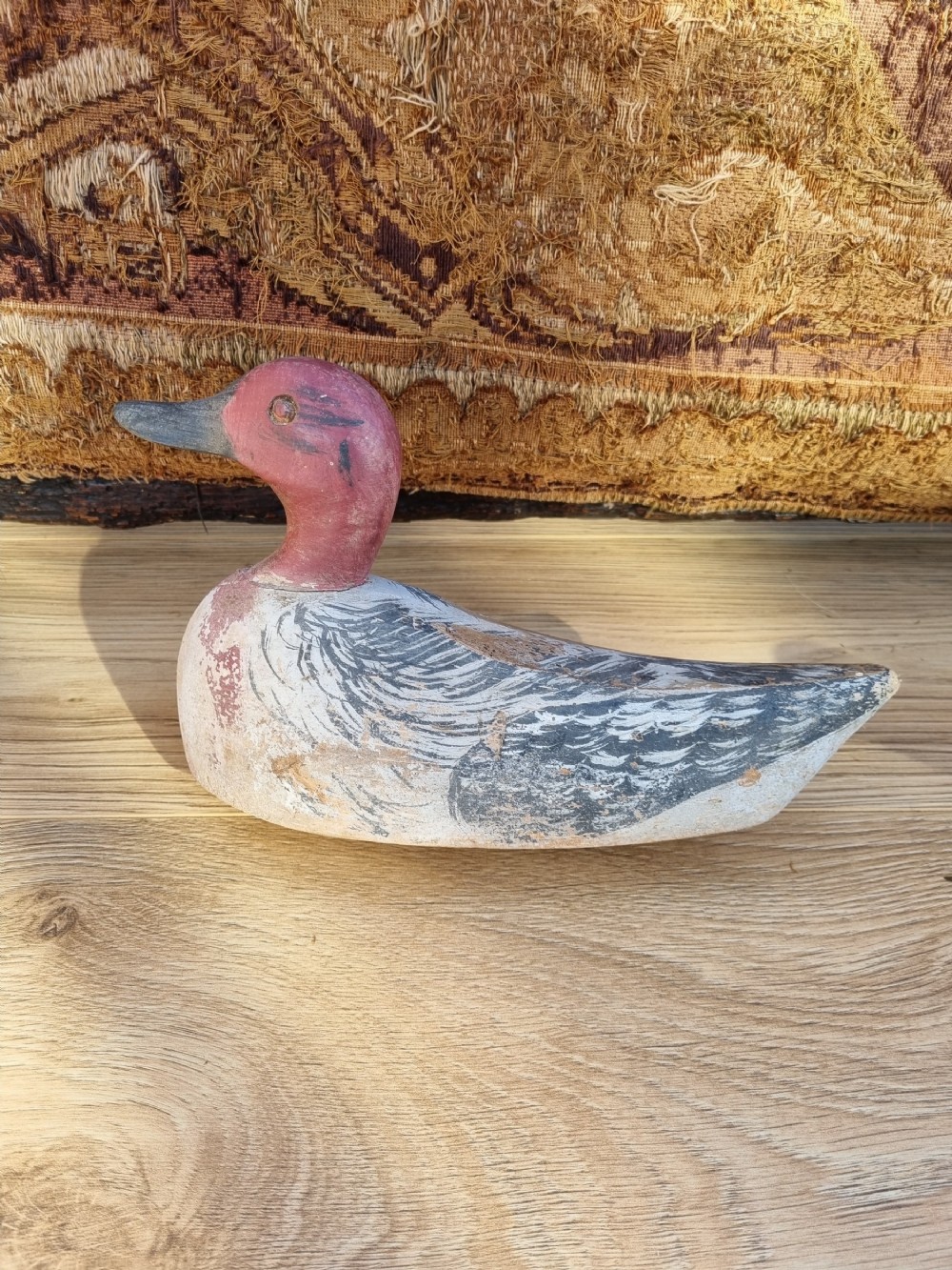 ANTIQUE WOODEN PAINTED DECOY DUCK 