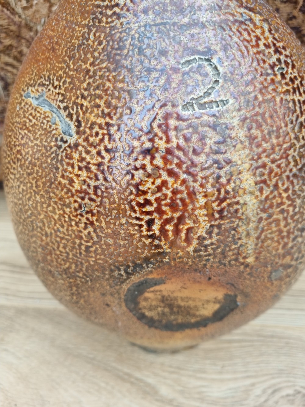 A 17THC  TIGERWARE BELLARMINE JUG 
MARKED 2  View II