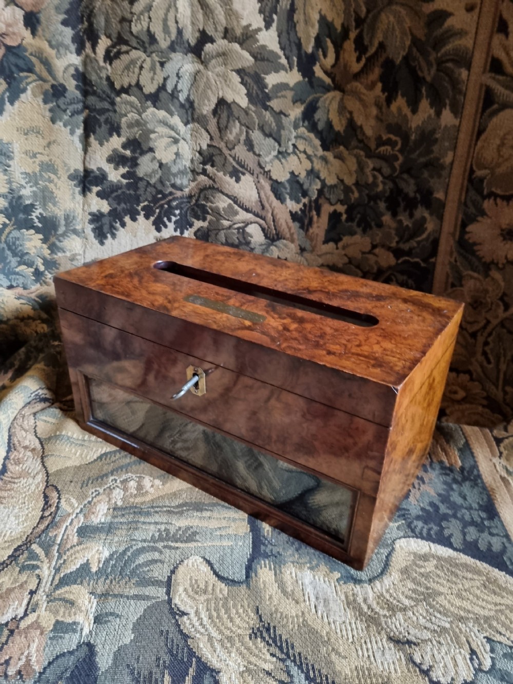 GOOD 19THC WALNUT COUNTRY HOUSE LETTER BOX 
