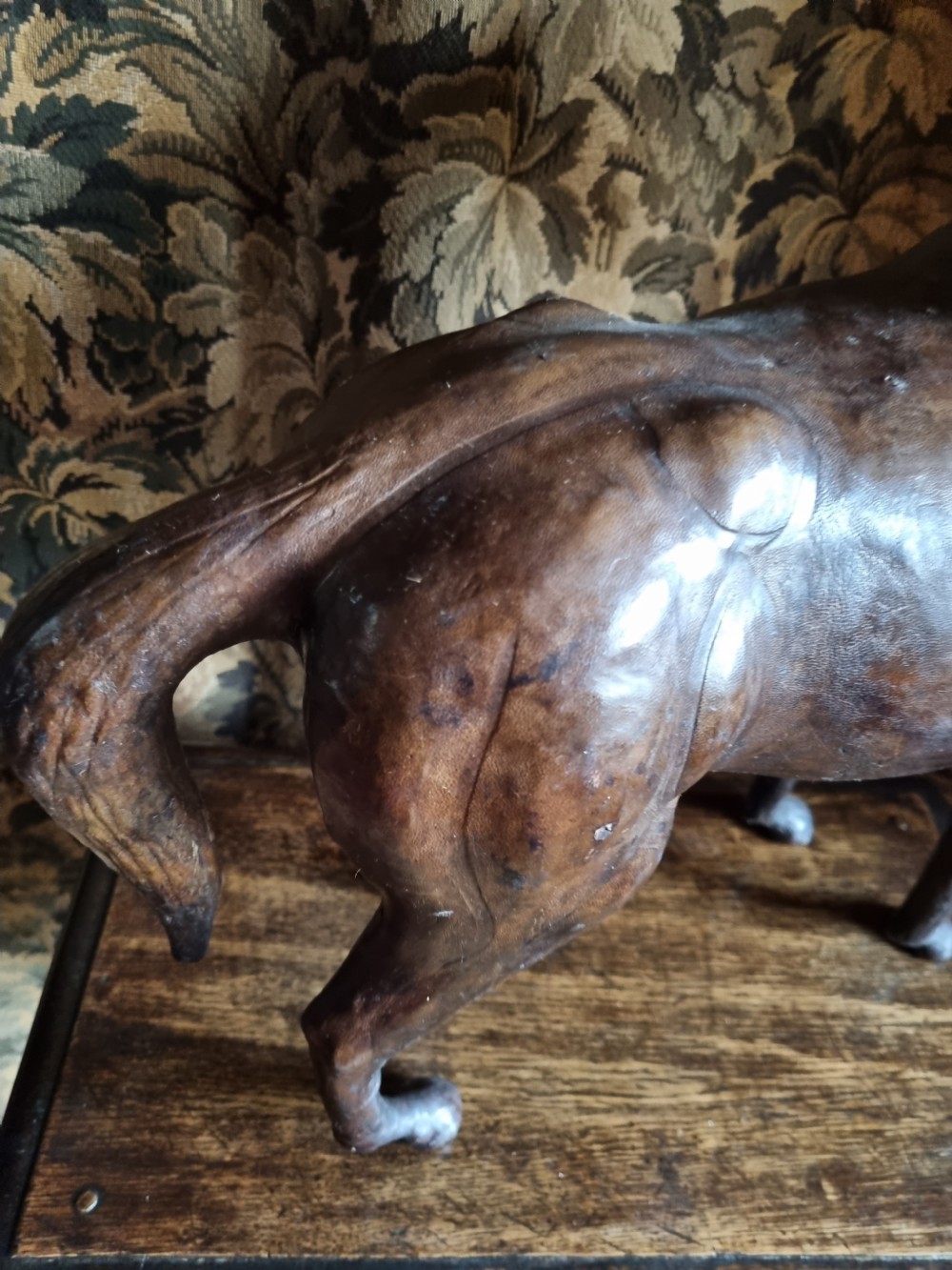 GOOD FRENCH  5OCM H.51CM L  LEATHER HORSE MODEL View V