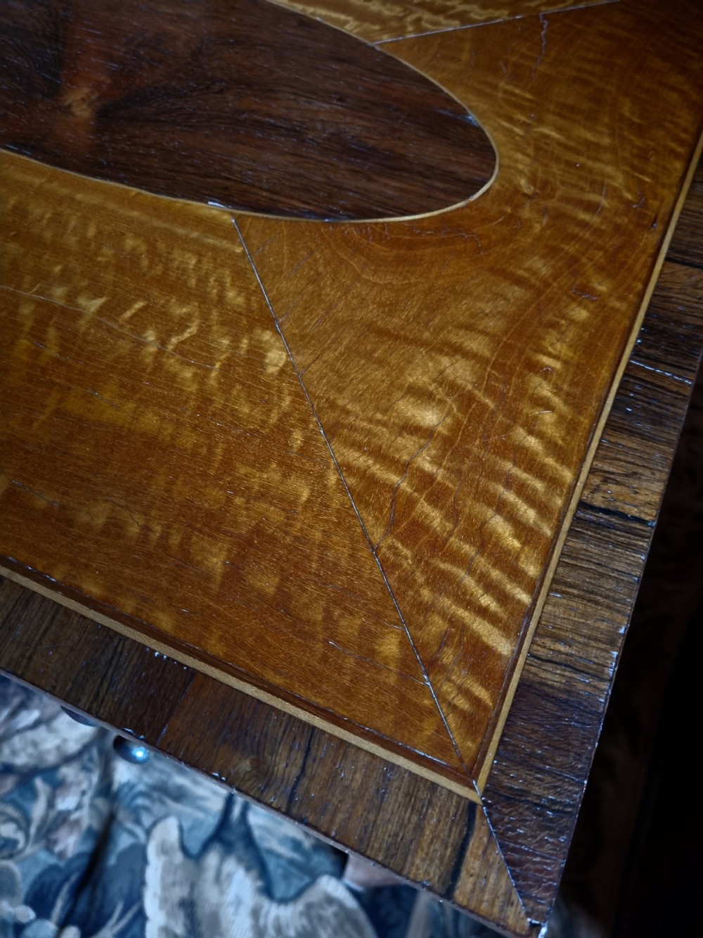 SUPERB GEORGIAN SATINWOOD SIDE TABLE WITH DRAWER View V