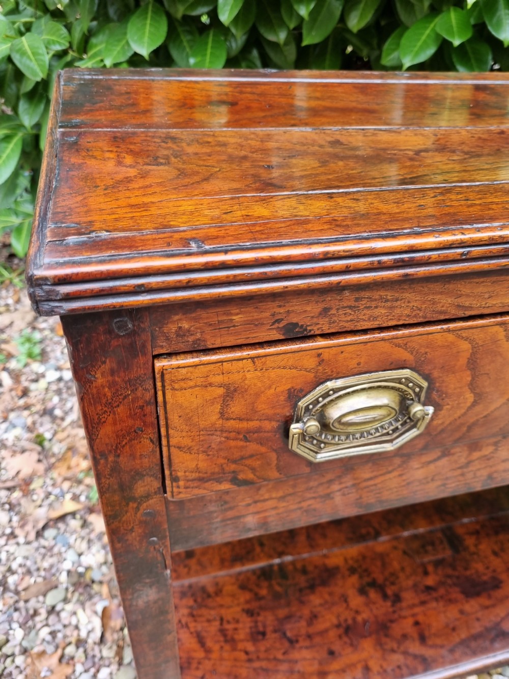 A SUPER SMALL 124CMS L WELSH OAK DRESSER BASE SUPERB PATINA. View II