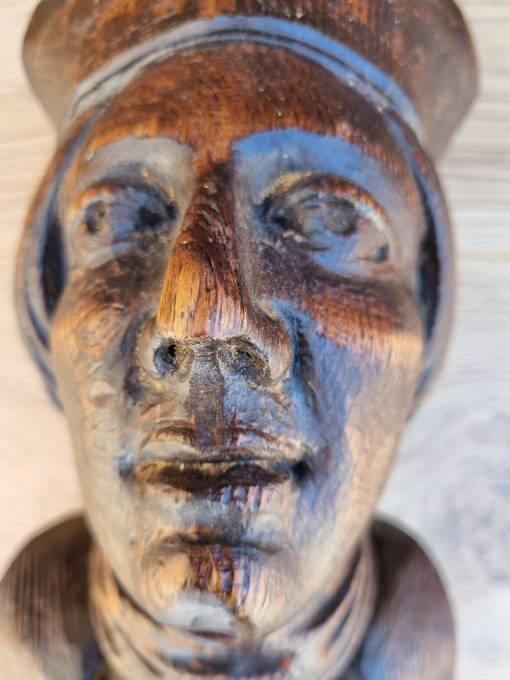 A QUALITY 17THC  WALNUT CARVING OF A BISHOP  View II