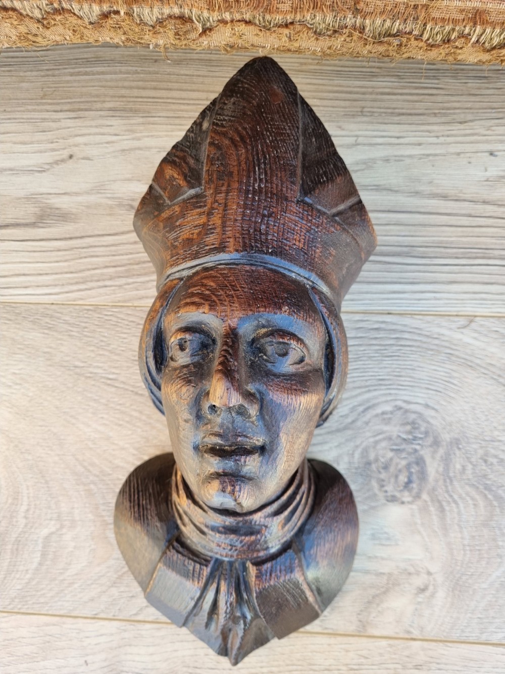 A QUALITY 17THC  WALNUT CARVING OF A BISHOP  View IV