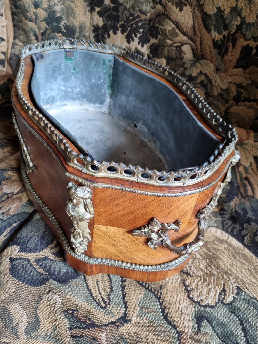 19THC FRENCH KINGWOOD,SEVRES PORCELAIN,ORMULU MOUNTED 
JARDINIERE View II
