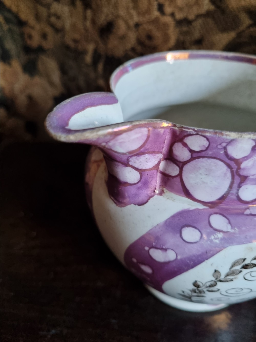 UNUSUAL 19THC SUNDERLAND LUSTRE JUG  View IV