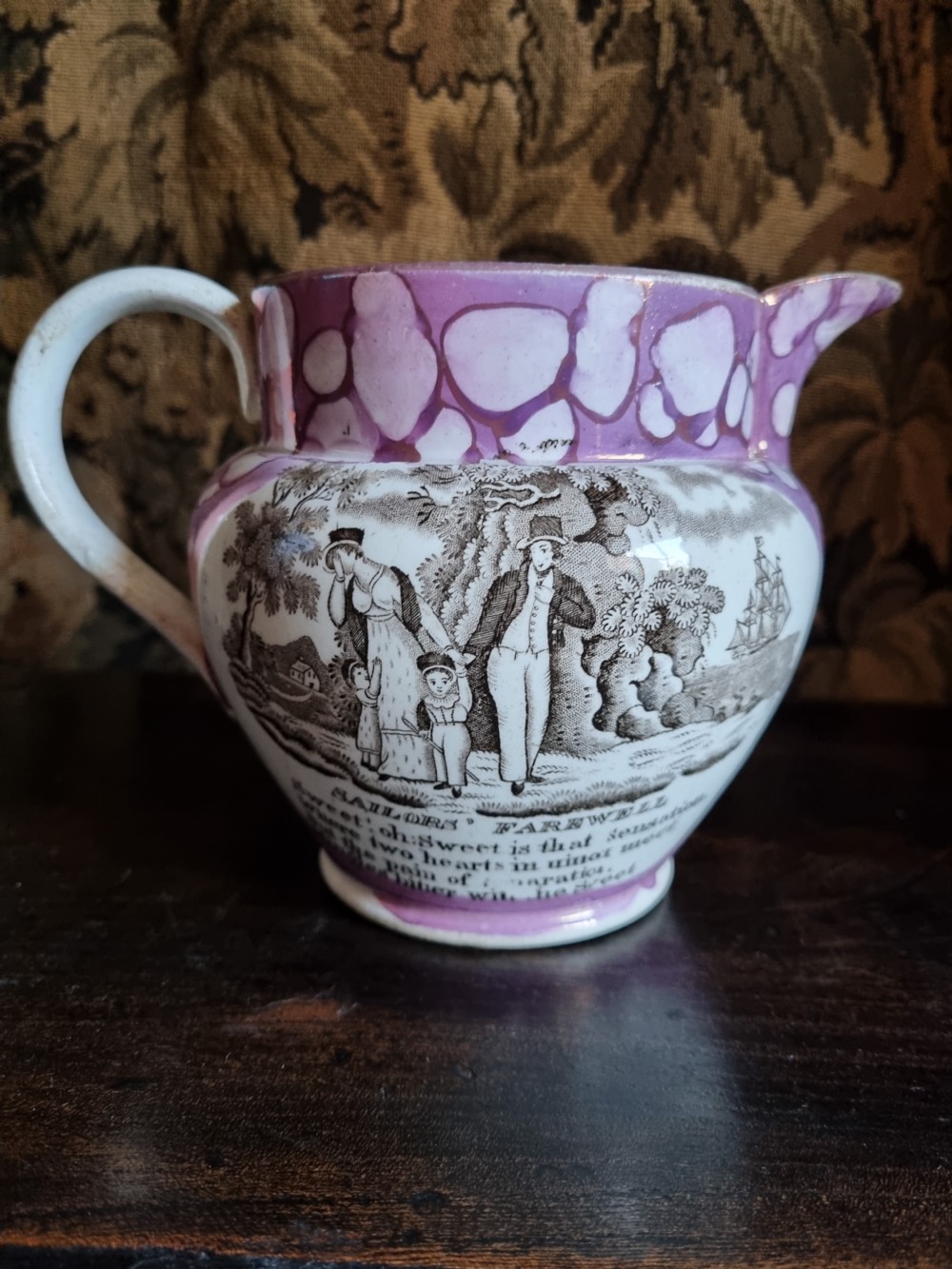 UNUSUAL 19THC SUNDERLAND LUSTRE JUG  View VI