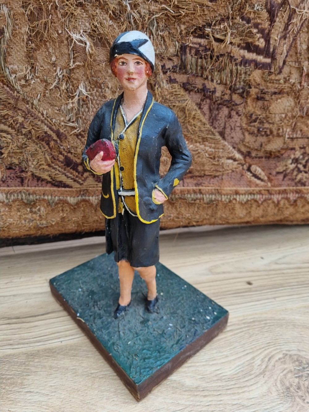 UNUSUAL PAINTED WOOD FIGURE OF AN ART DECO LADY  View IV