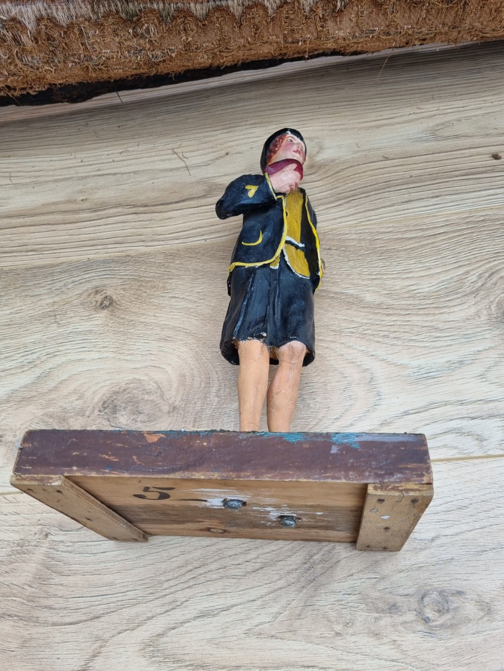 UNUSUAL PAINTED WOOD FIGURE OF AN ART DECO LADY  View V