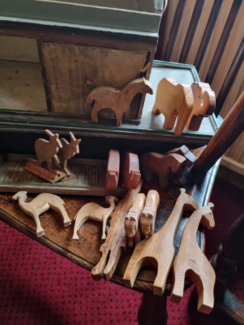  LATE 19THC WOODEN NAIVE NOAH,S ARK AND ANIMALS SCARCE  View V