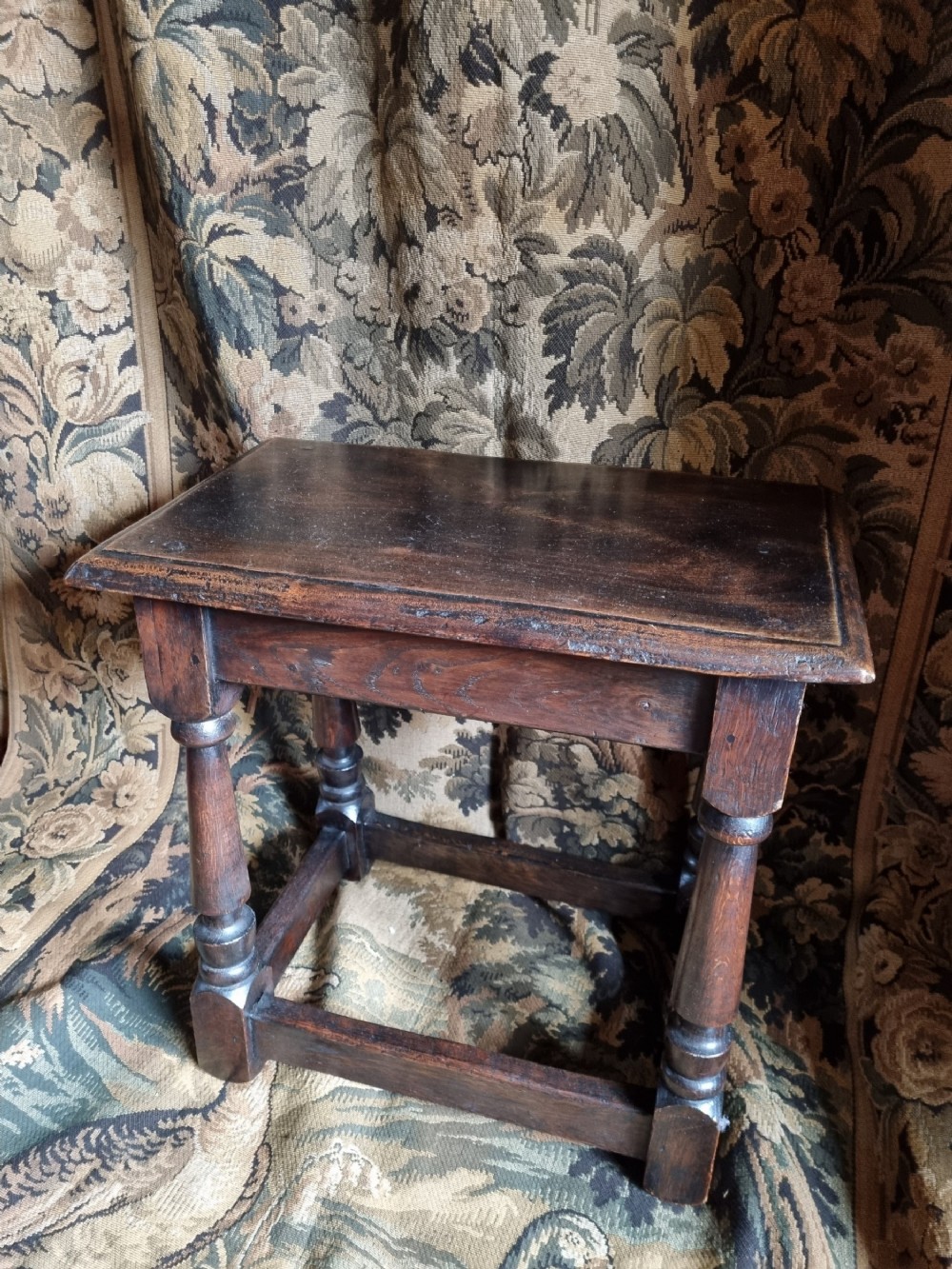 ANTIQUE 19THC OAK JOINT STOOL