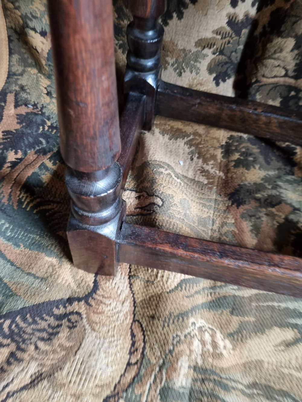 ANTIQUE 19THC OAK JOINT STOOL View II