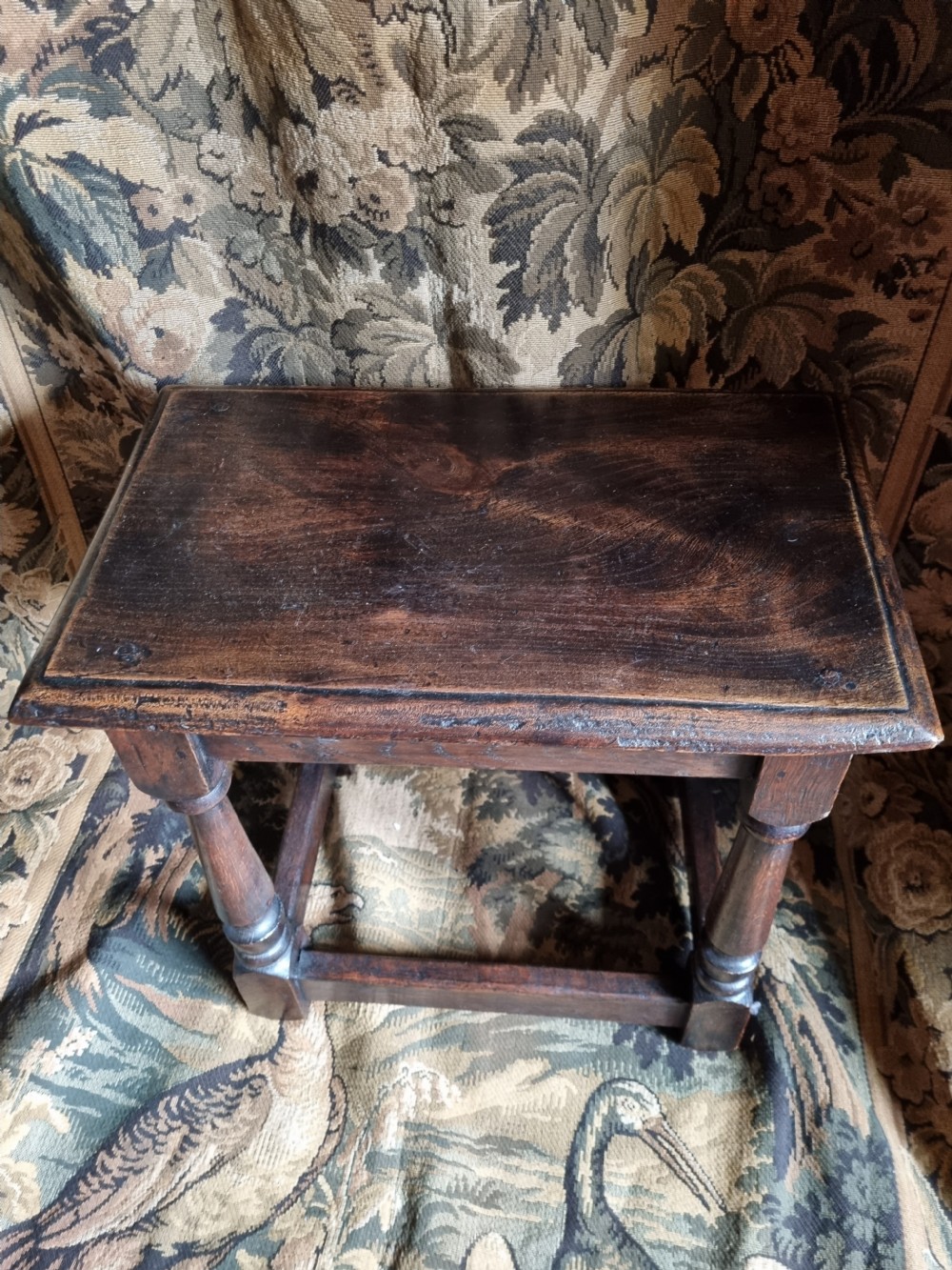 ANTIQUE 19THC OAK JOINT STOOL View V