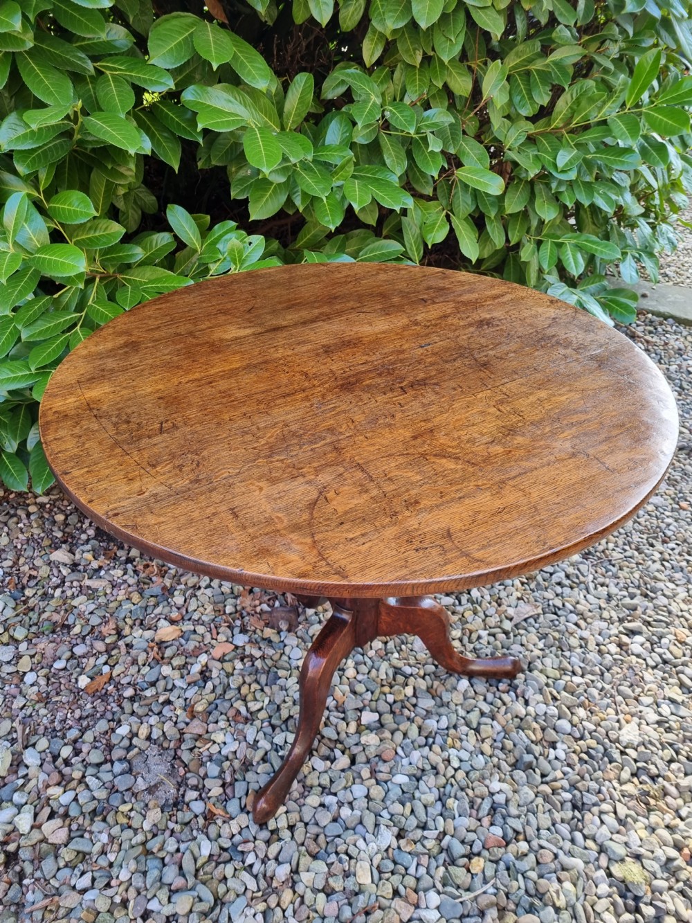 ANTIQUE LATE 18THC OAK LARGE TRIPOD TABLE View VIII