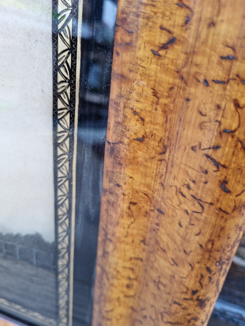 GOOD DATED REVERSE GLASS PICTURE OF CARRIAGE ON EPSOM DOWNS View III
