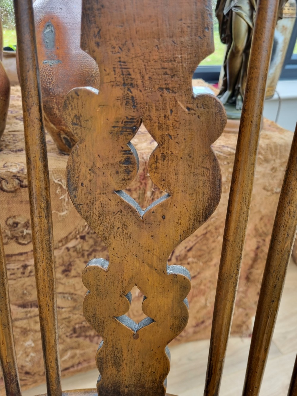 A GOOD MID 19THC ASH AND ELM BROAD ARM WINDSOR ARMCHAIR  View IV