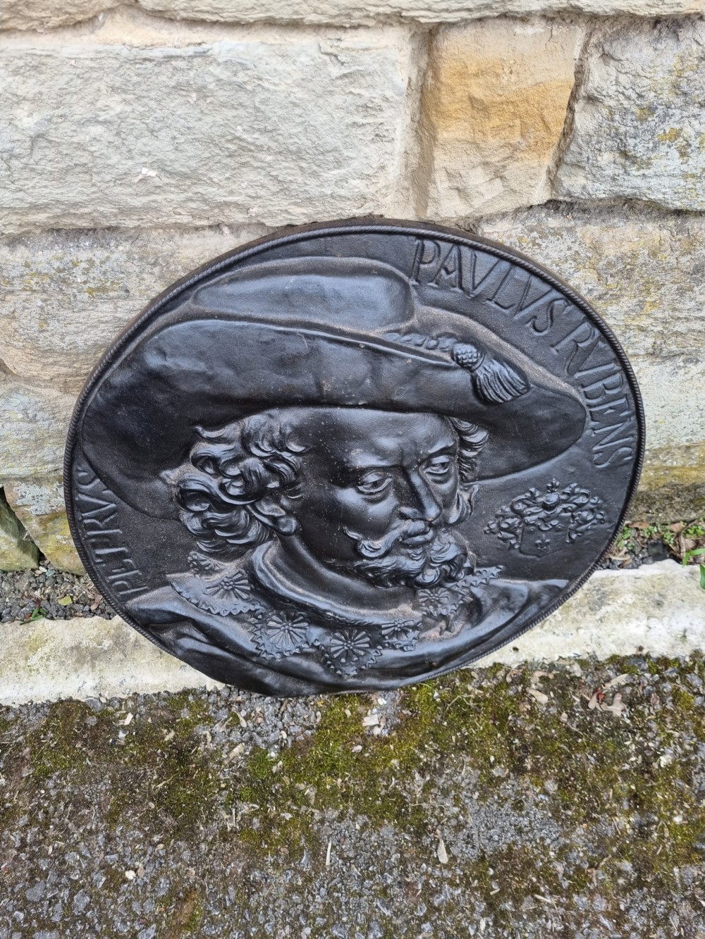 A MASSIVE 19THC CAST IRON PLAQUE OF RUBENS 57CMS View IV
