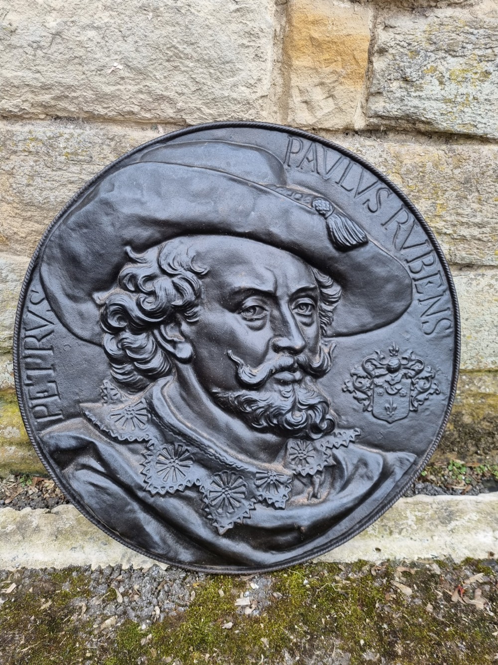 A MASSIVE 19THC CAST IRON PLAQUE OF RUBENS 57CMS View VI