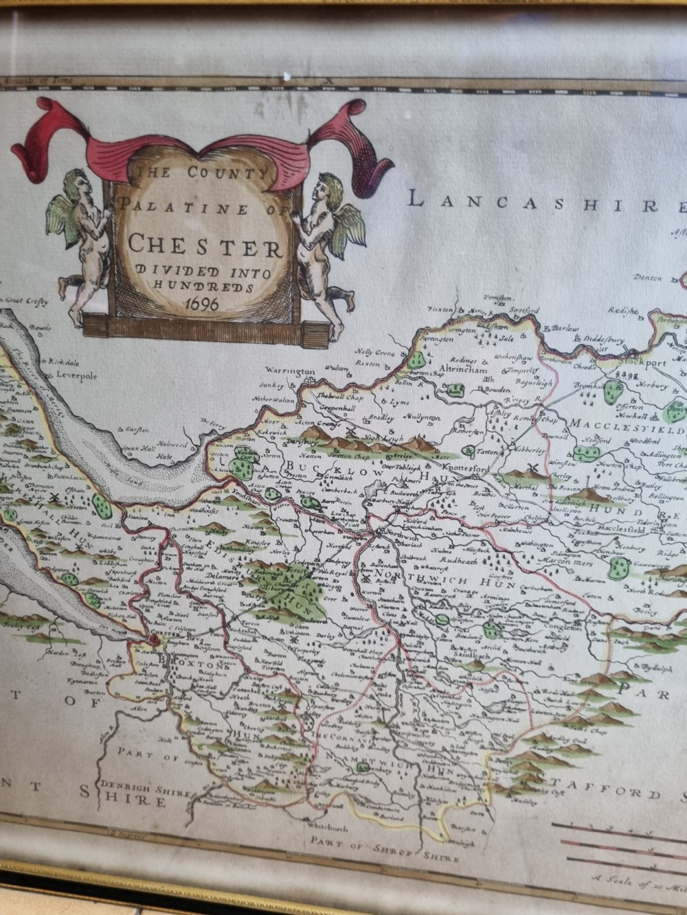 1696 MAP OF CHESTER  BY R. MORDEN View VII