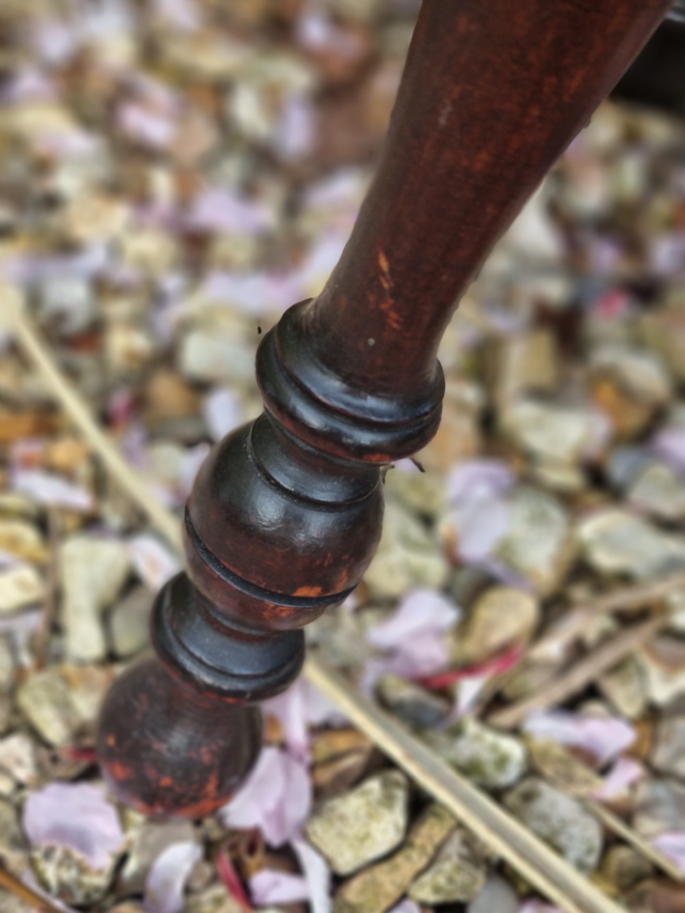 A 19THC FRUITWOOD SUPERBLY TURNED STOOL View III