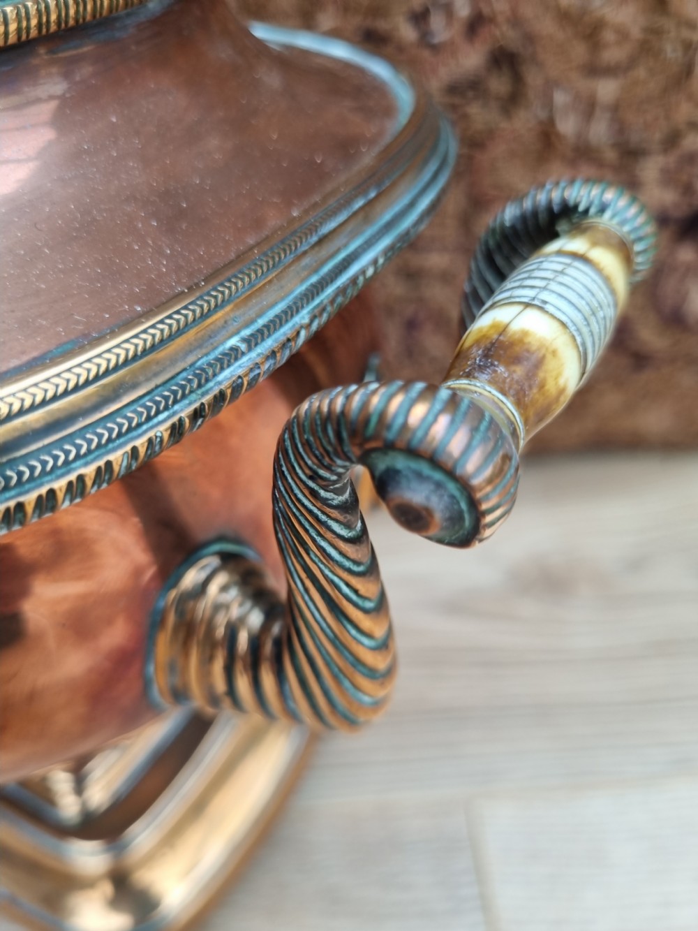 GOOD SMALL REGENCY COPPER COMPLETE SAMOVAR  View IV