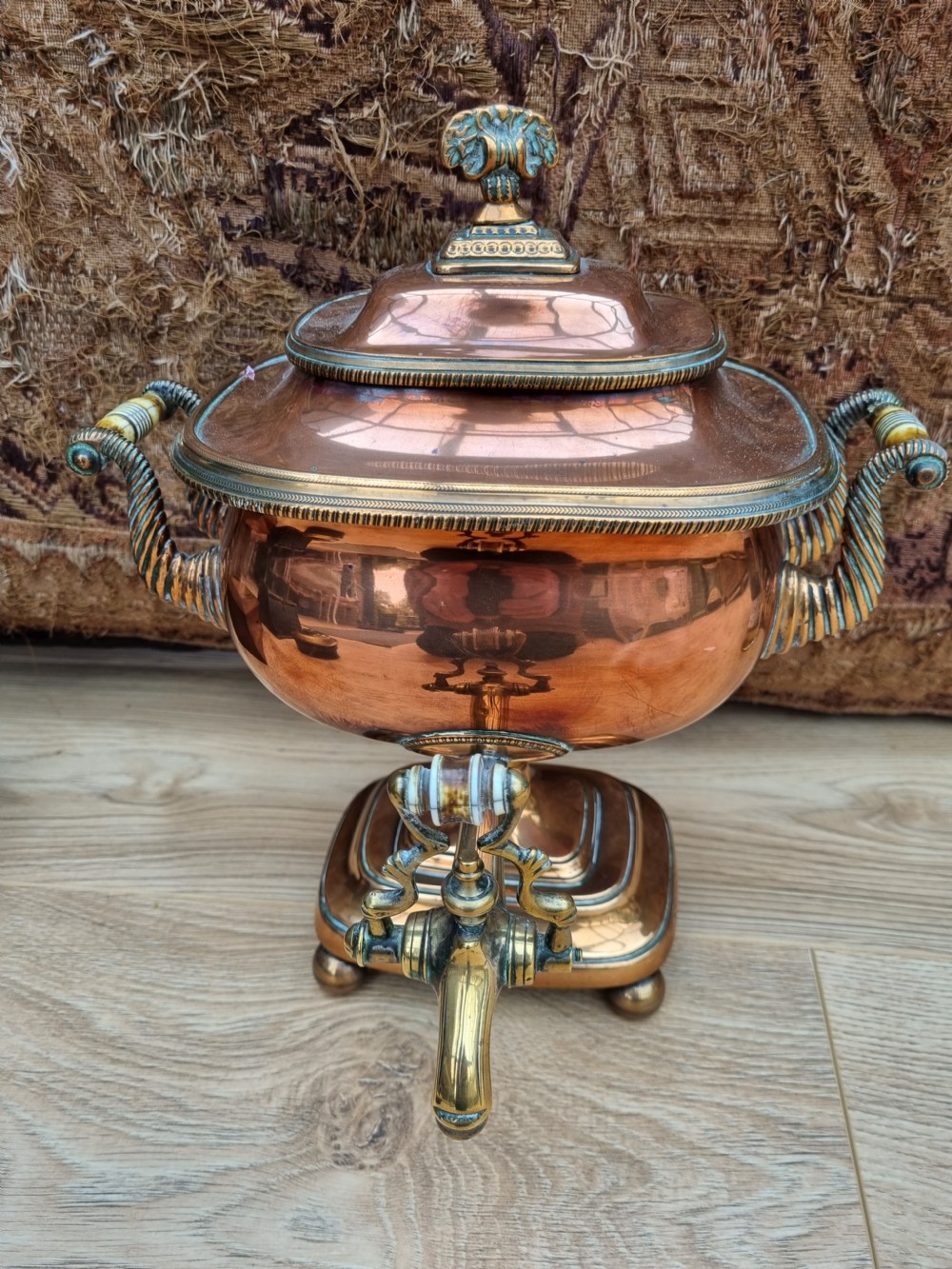 GOOD SMALL REGENCY COPPER COMPLETE SAMOVAR  View VI