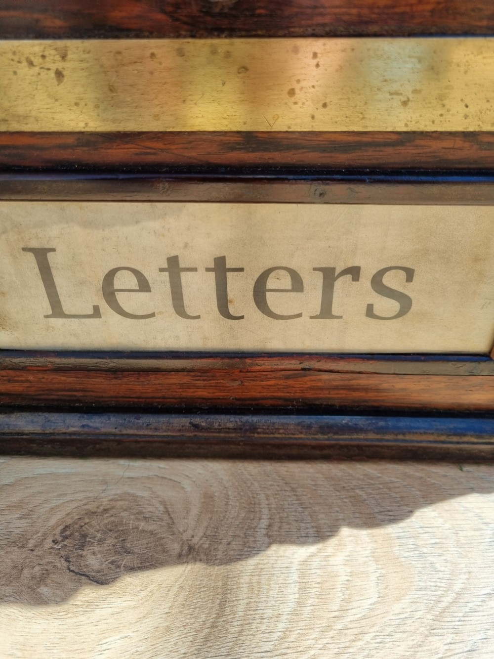 19THC COUNTRY HOUSE LARGE ROSEWOOD LETTER BOX  View IV