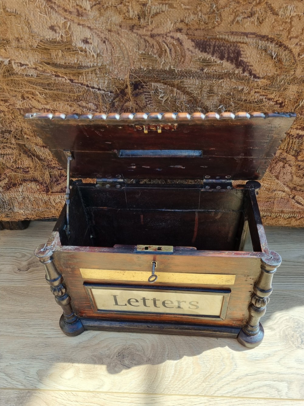 19THC COUNTRY HOUSE LARGE ROSEWOOD LETTER BOX  View VII