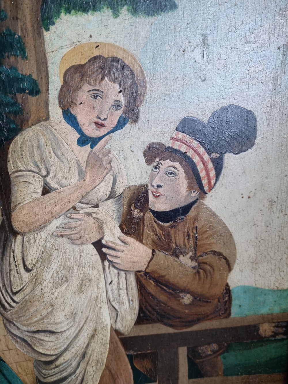 A PAIR OF LARGE 19THC  ENGLISH NAIVE PAINTINGS ON PANEL View III