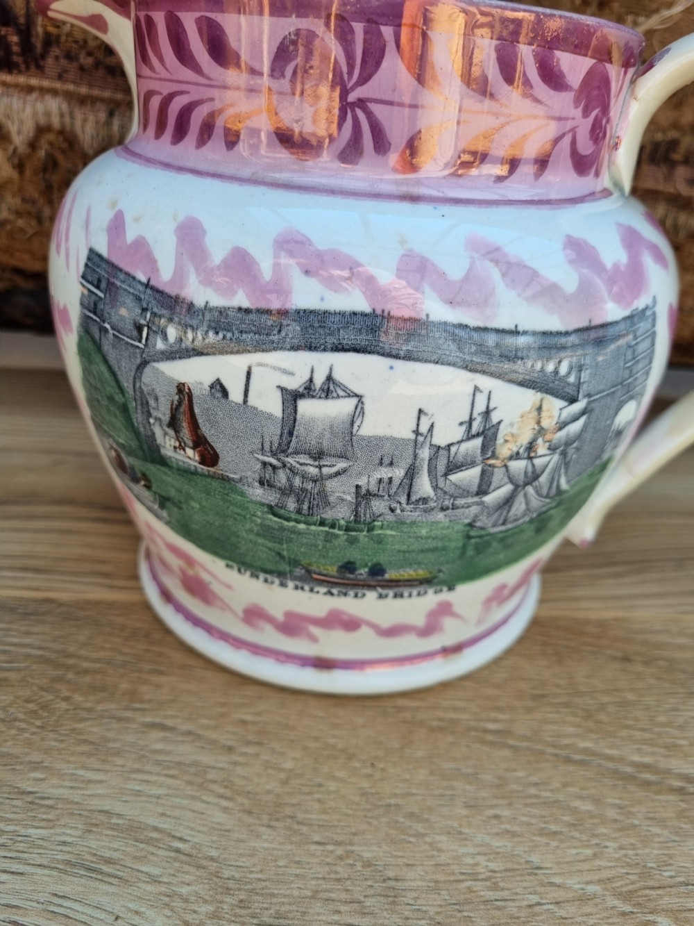 LARGE 19THC SUNDERLAND LUSTRE JUG 
 View III