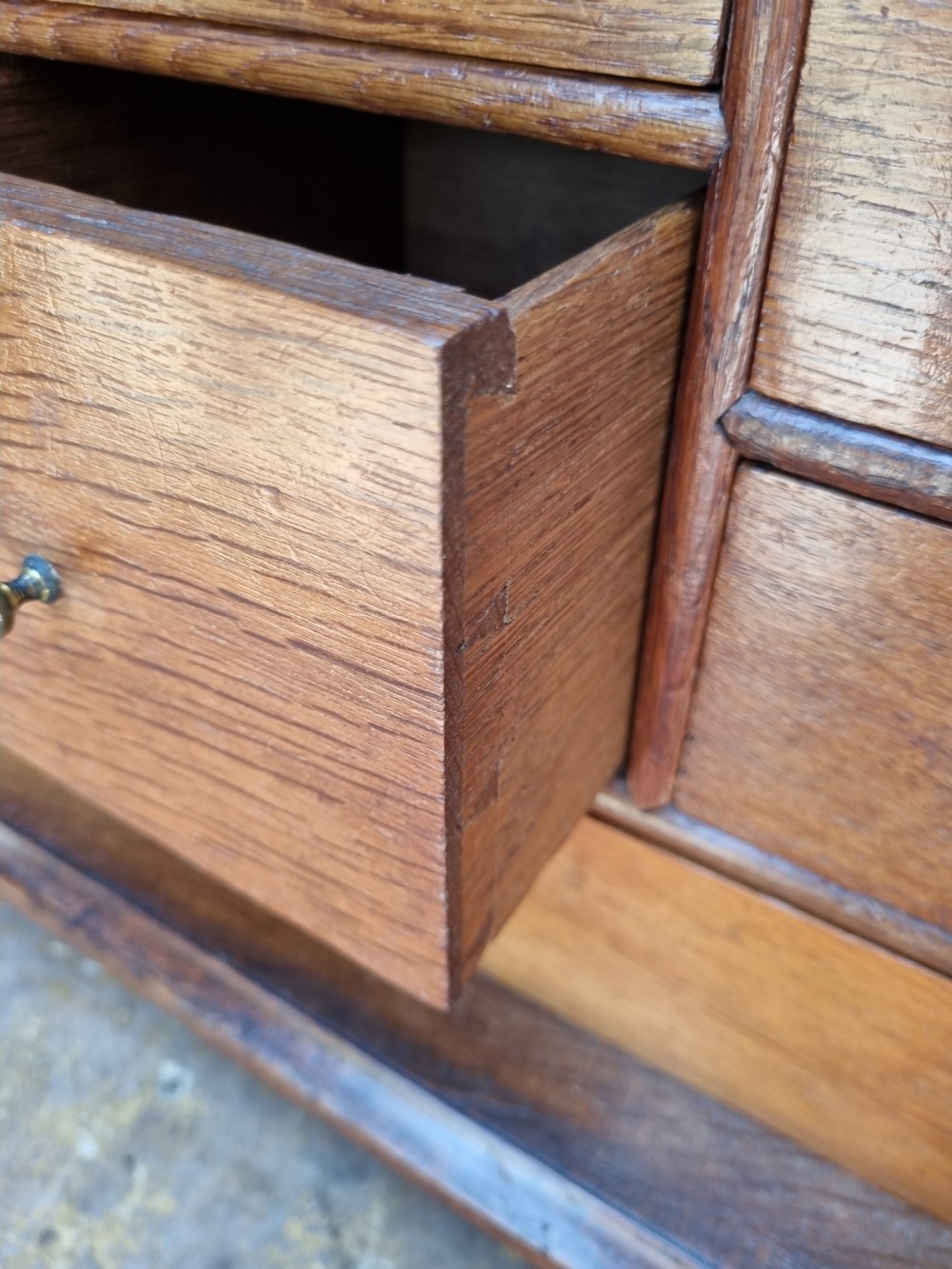 SMALL 18THC OAK FULLY FITTED SPICE CUPBOARD  View III