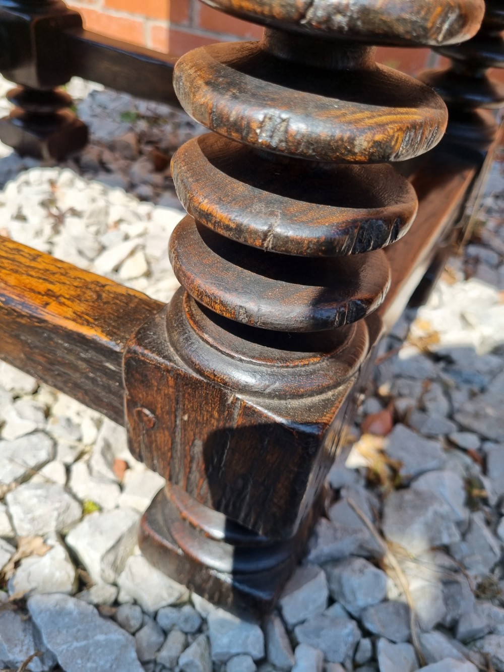 GOOD SMALL CHUNKY  ANTIQUE OAK SINGLE DRAWER SIDE TABLE View II