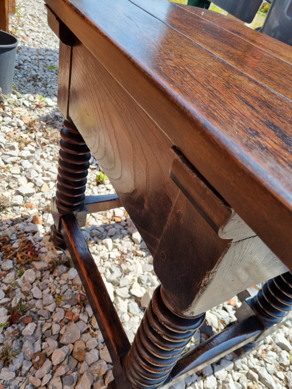 GOOD SMALL CHUNKY  ANTIQUE OAK SINGLE DRAWER SIDE TABLE View III