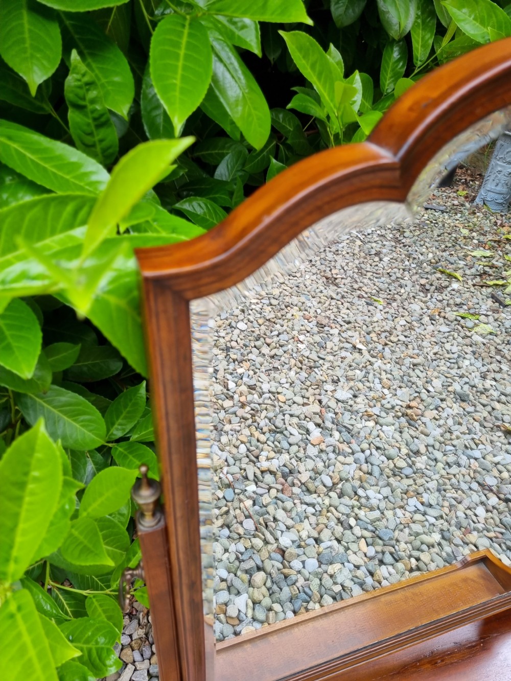 EXTRA LARGE MAHOGANY DRESSING MIRROR WITH TWO DRAWERS View II