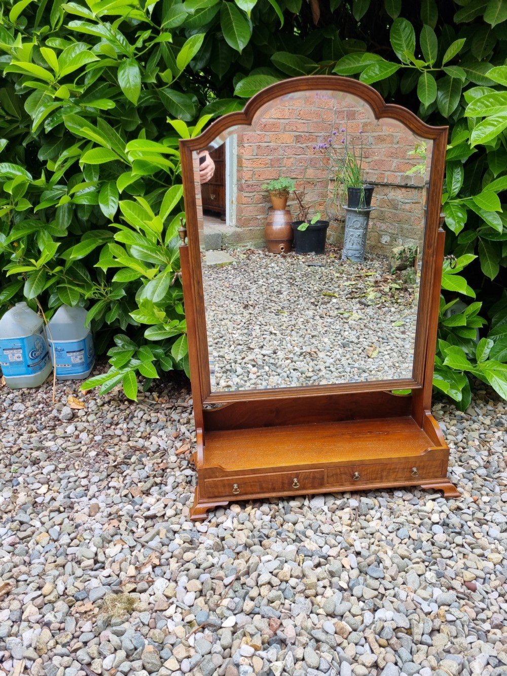 EXTRA LARGE MAHOGANY DRESSING MIRROR WITH TWO DRAWERS View VII