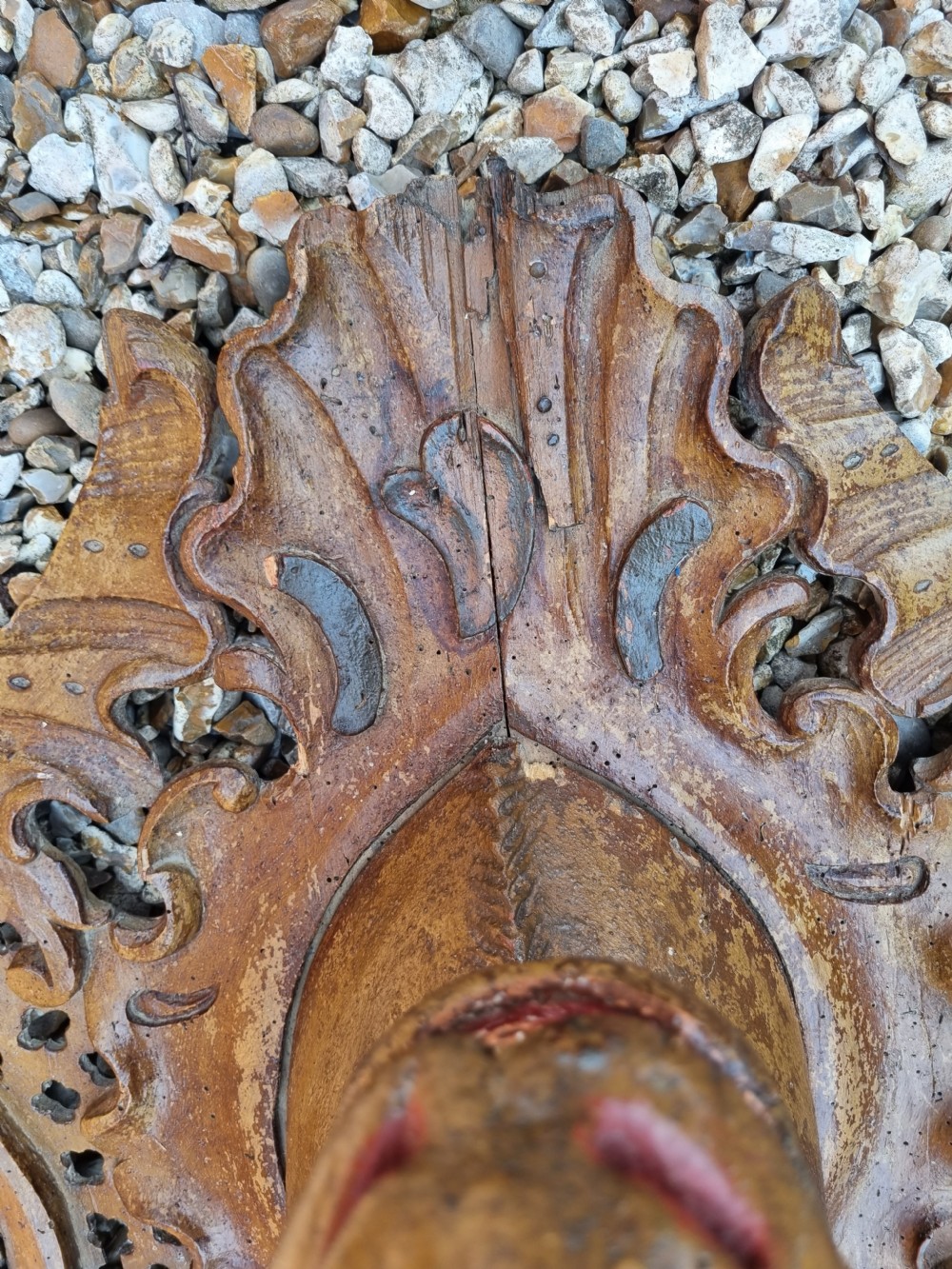 FABULOUS CARVED WOOD STAGS HEAD WITH ANTLERS. View IV