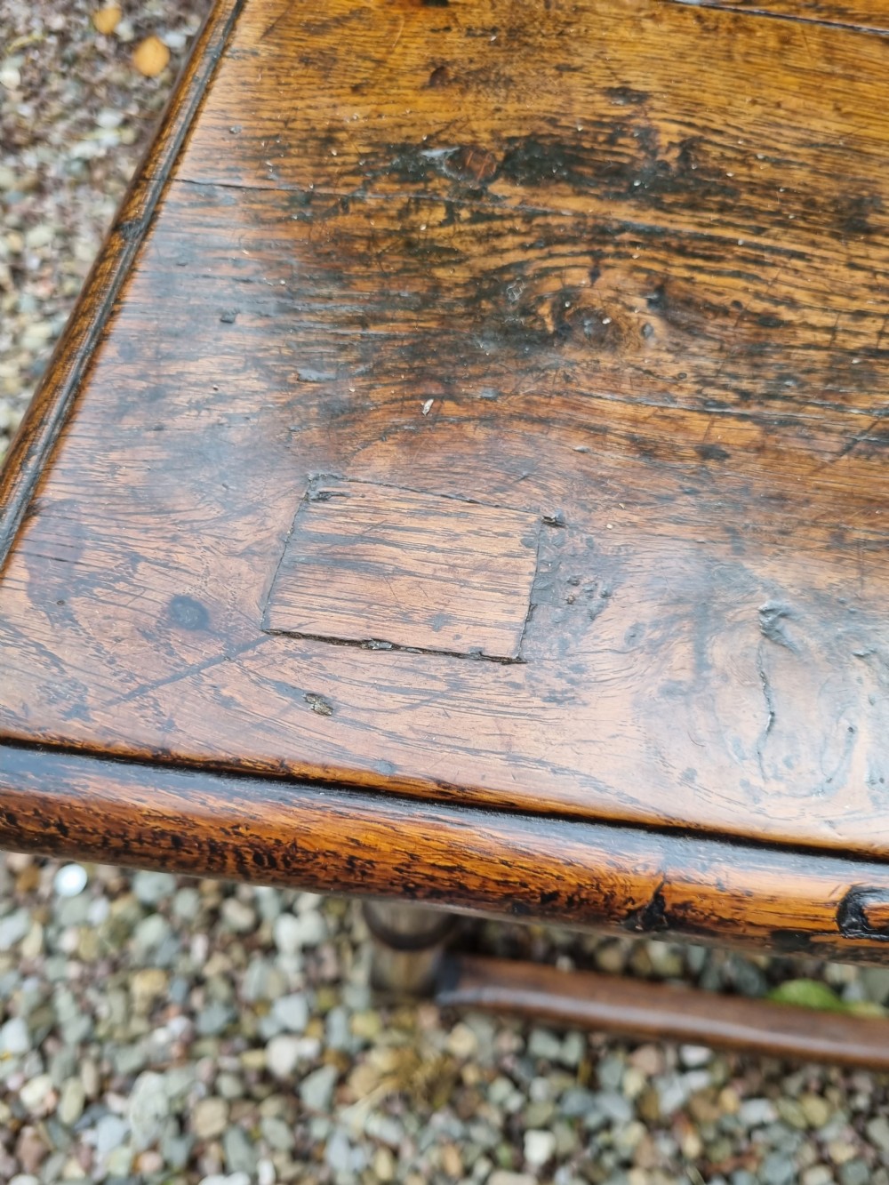 RARE ORIGINAL 17THC OAK SLENDER SERVING/HALL TABLE C1660 View III
