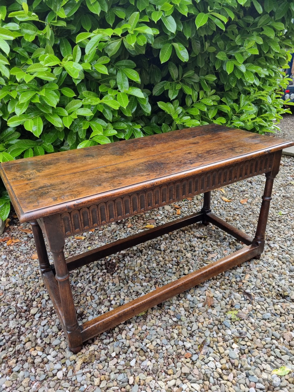 RARE ORIGINAL 17THC OAK SLENDER SERVING/HALL TABLE C1660 View V