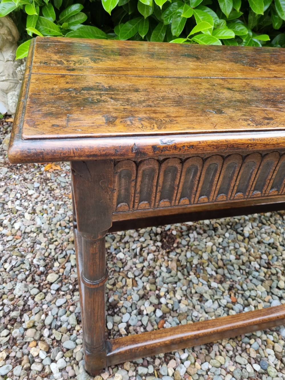 RARE ORIGINAL 17THC OAK SLENDER SERVING/HALL TABLE C1660 View VI