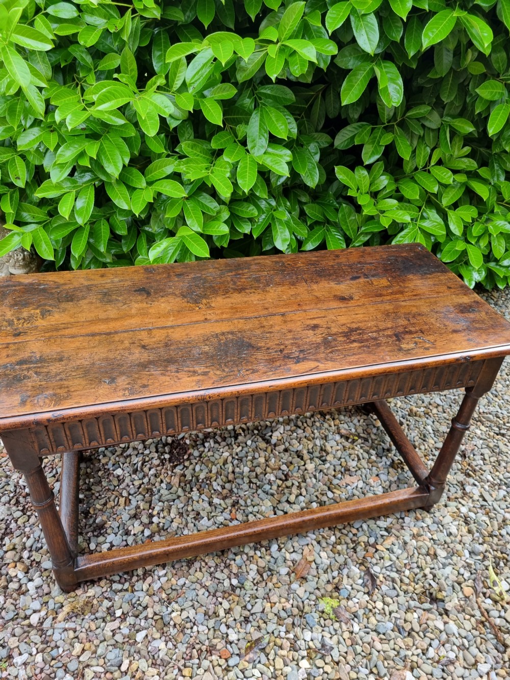 RARE ORIGINAL 17THC OAK SLENDER SERVING/HALL TABLE C1660 View VII